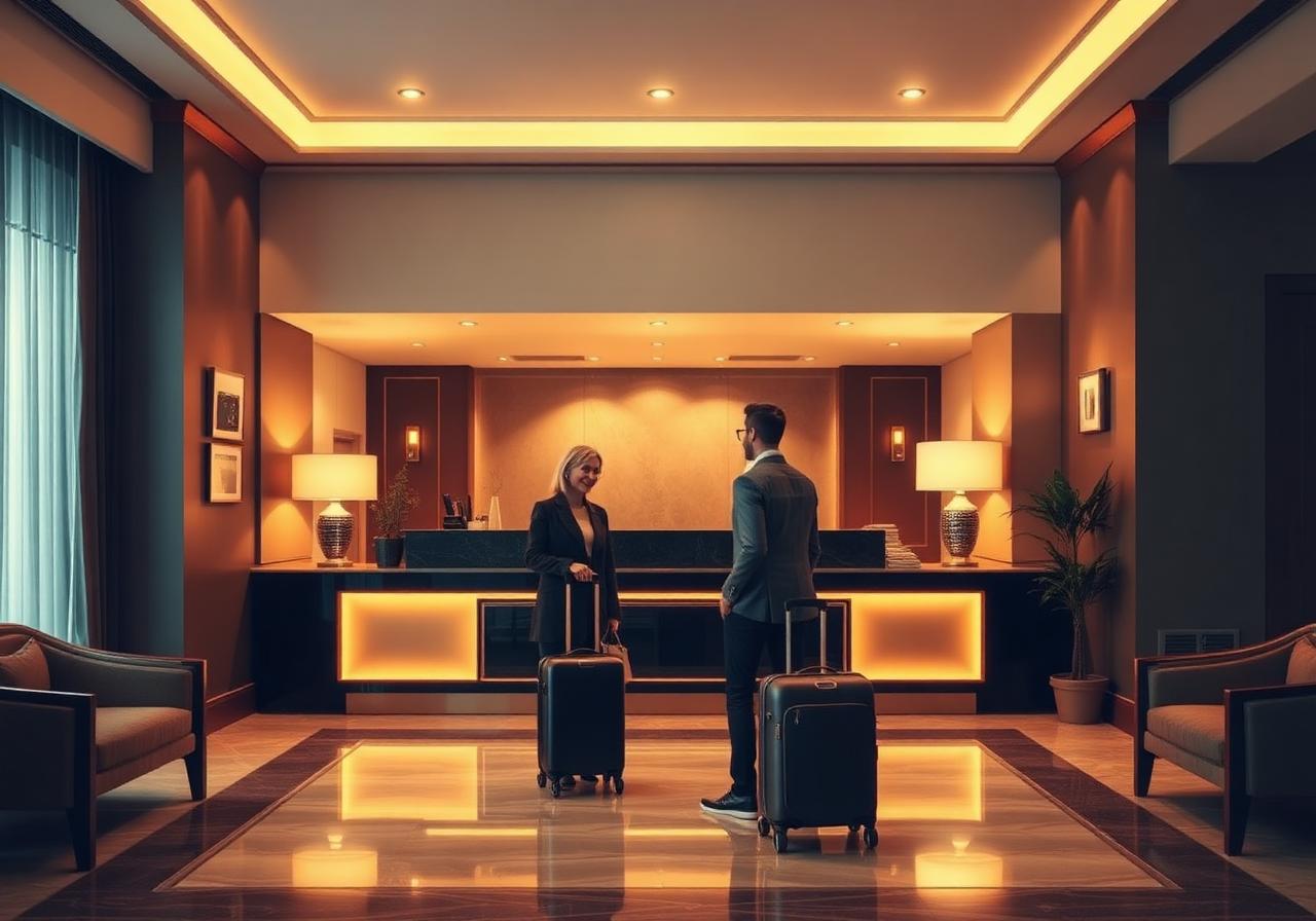 Welcoming hotel concierge